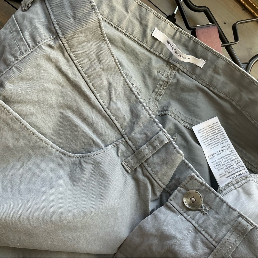 Calvin Klein Light Gray Cotton Pants - Picture 2 of 6